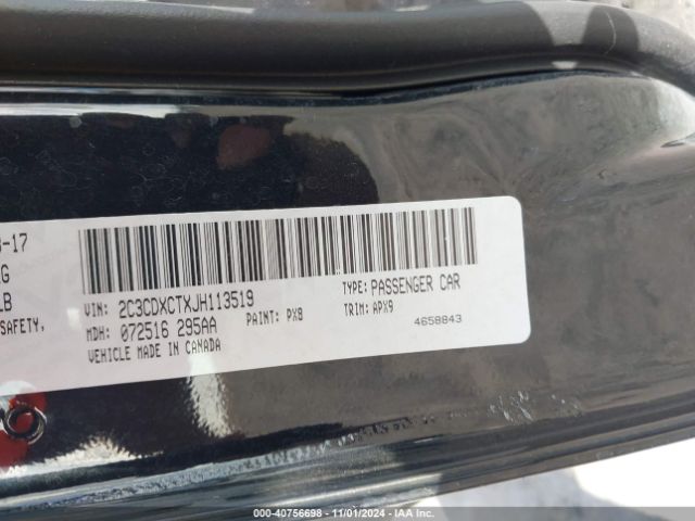 2C3CDXCTXJH113519 Dodge Charger R/t Rwd
