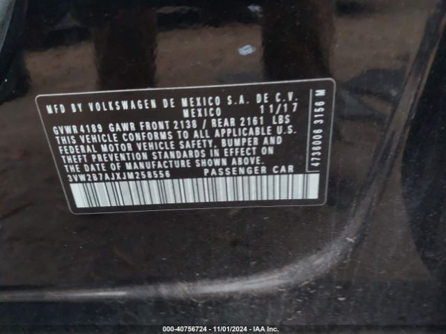 3VW2B7AJXJM258556 Volkswagen Jetta 1.4t S