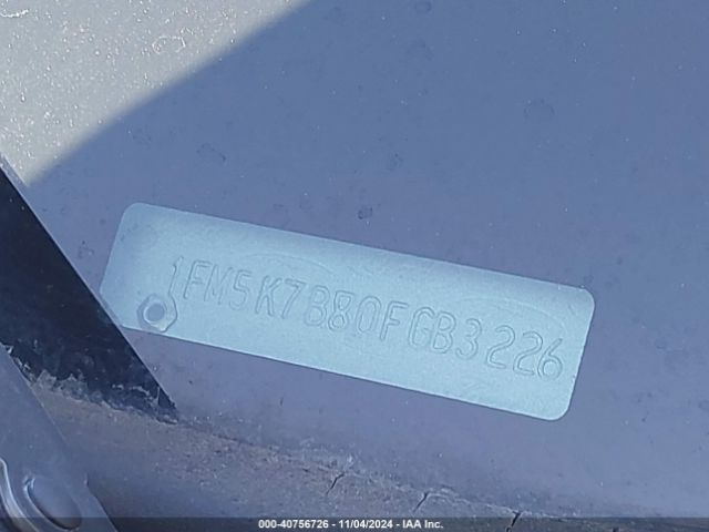 1FM5K7B80FGB32263 Ford Explorer