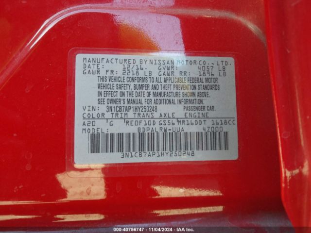 3N1CB7AP1HY250248 Nissan Sentra Sr Turbo