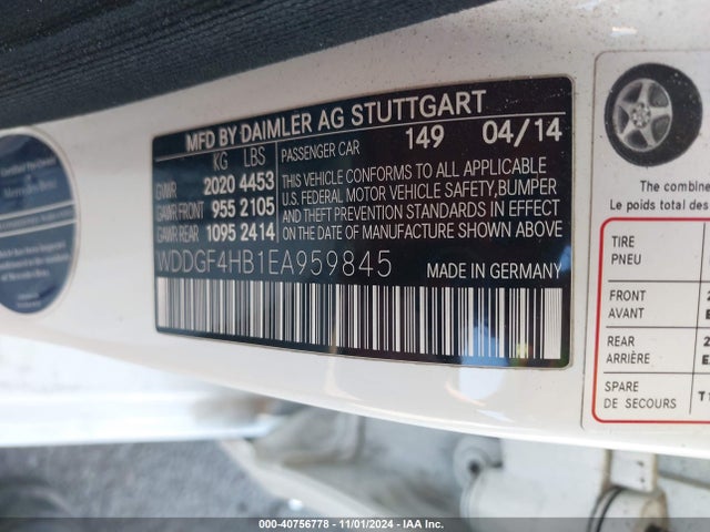 WDDGF4HB1EA959845 Mercedes-Benz C-class C 250 Sport/luxury