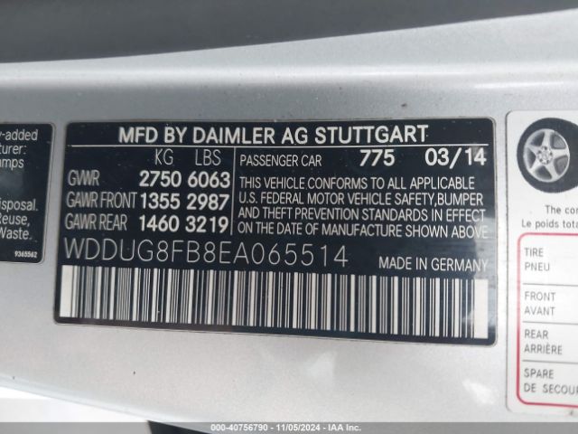 WDDUG8FB8EA065514 Mercedes-Benz S 550 4matic