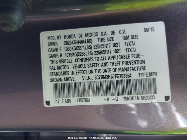 Honda CR-V EX 2015 3CZRM3H57FG703364 Image 9