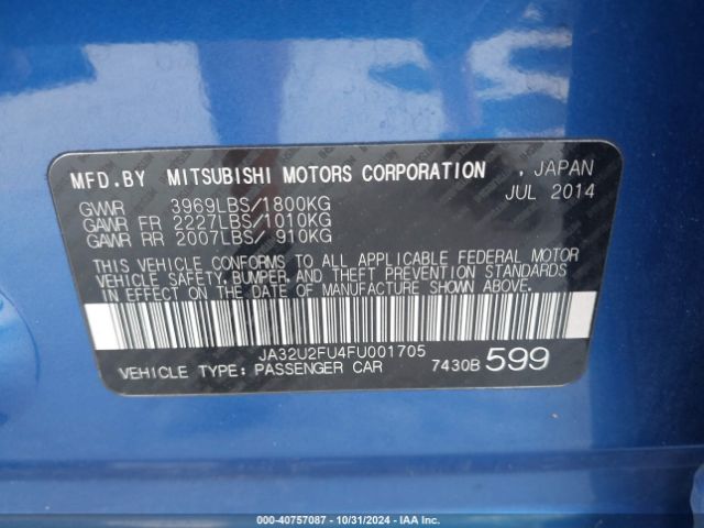 2015 MITSUBISHI LANCER JA32U2FU4FU001705 Photo 8