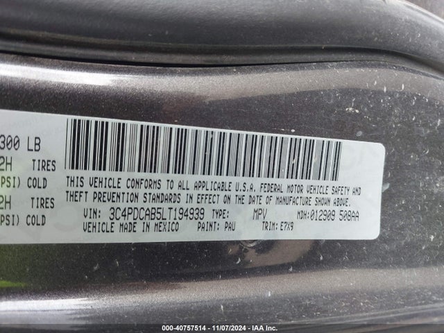 3C4PDCAB5LT194939 Dodge Journey Se Value