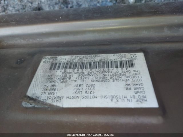 2009 MITSUBISHI GALANT 4A3AB36F39E021577 Photo 8