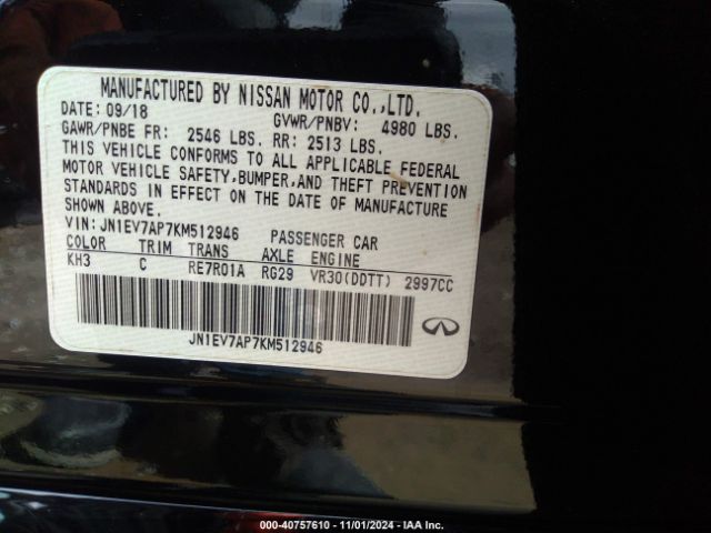 JN1EV7AP7KM512946 Infiniti Q50 3.0t Luxe