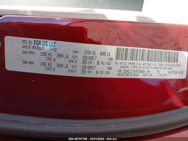 2C4RC1EG5HR539080 Chrysler Pacifica Touring-l Plus