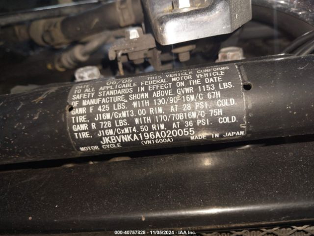 2006 KAWASAKI VN1600 JKBVNKA196A020055 Photo 9