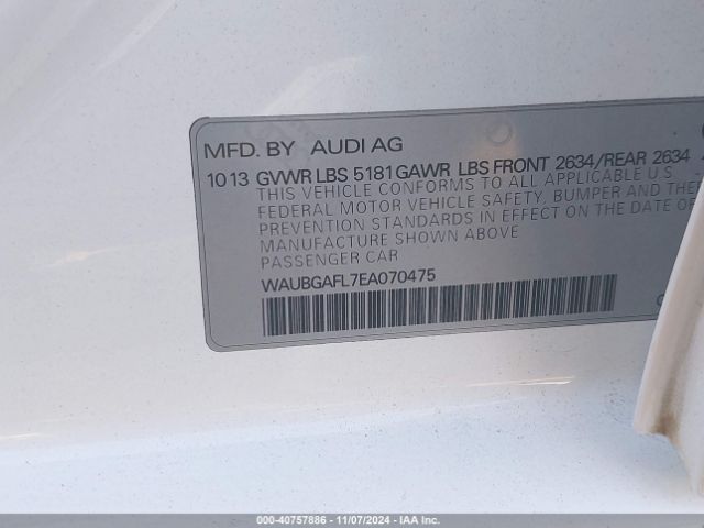 WAUBGAFL7EA070475 Audi S4 3.0t Premium Plus