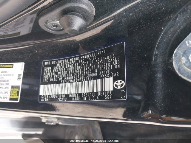 Toyota COROLLA LE 2021 5YFEPMAE0MP190445 Image 9