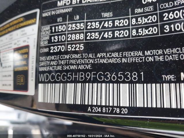 WDCGG5HB9FG365381 Mercedes-Benz GLK 350