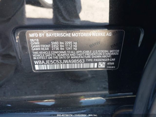 WBAJE5C53JWA98563 BMW 540I