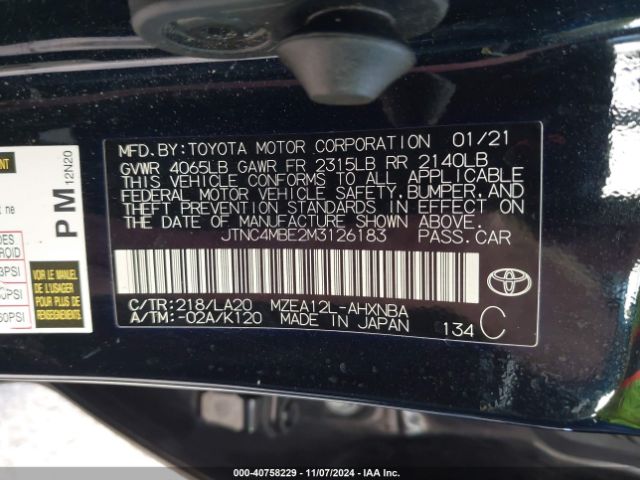 JTNC4MBE2M3126183 Toyota Corolla Xse