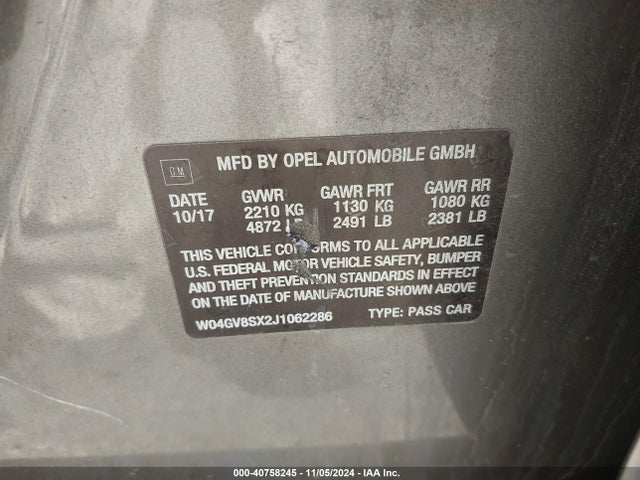 W04GV8SX2J1062286 Buick Regal Tourx Essence