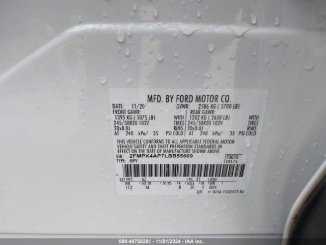 2FMPK4AP7LBB55669 Ford EDGE ST