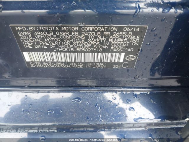 Lexus GS 350 2014 JTHCE1BL5E5027618 Image 9