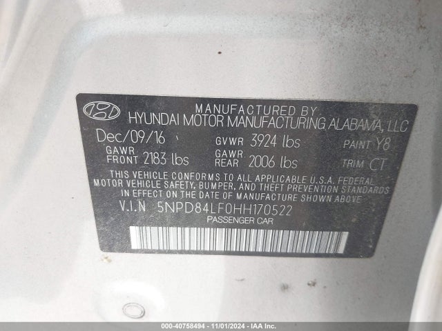 Hyundai Elantra Value Edition 2017 5NPD84LF0HH170522 Image 9