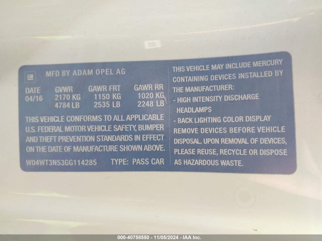 W04WT3N53GG114285 Buick Cascada Premium