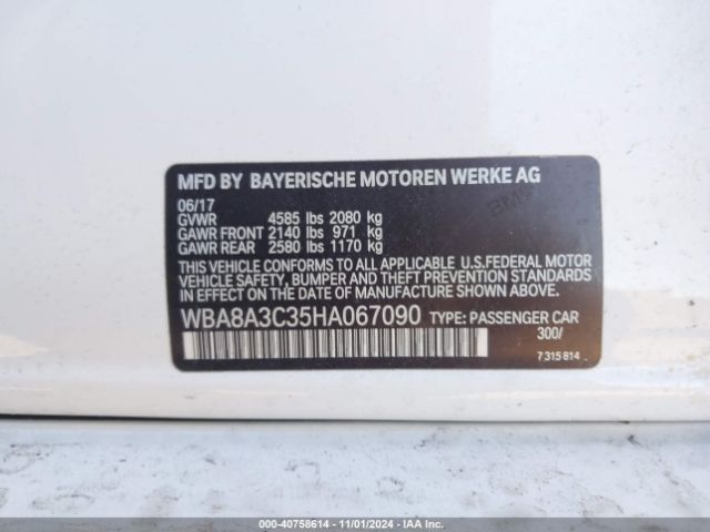 WBA8A3C35HA067090 BMW 320i Xdrive