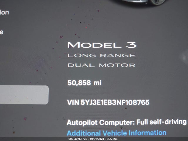 2022 TESLA MODEL 3 5YJ3E1EB3NF108765 Photo 6