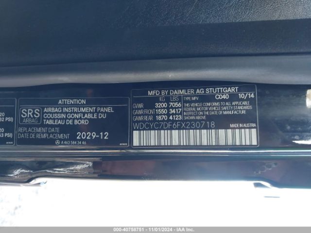 2015 MERCEDES-BENZ G 63 AMG WDCYC7DF6FX230718 Photo 8