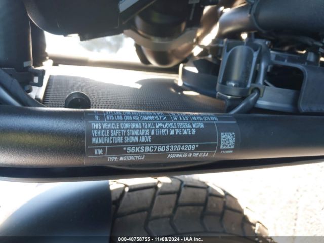 2025 INDIAN MOTORCYCLE CO. SCOUT 56KSBC760S3204209 Photo 9