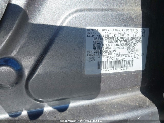 Nissan SENTRA SV 2017 3N1AB7AP5HL723329 Image 9
