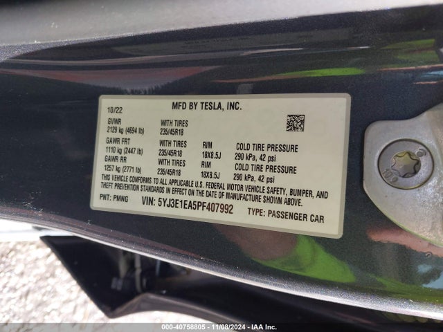 2023 TESLA MODEL 3 5YJ3E1EA5PF407992 Photo 8
