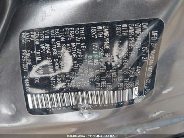 JN8AT3BA1MW024527 Nissan Rogue Sv Fwd