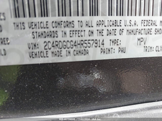 Dodge Grand Caravan Sxt 2017 2C4RDGCG4HR557914 Image 9