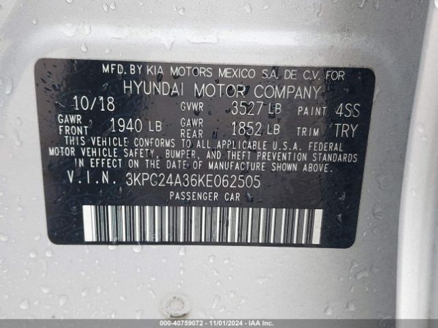3KPC24A36KE062505 Hyundai ACCENT SE