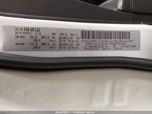 1C4RDJAG9LC224156 Dodge Durango Sxt Plus Awd