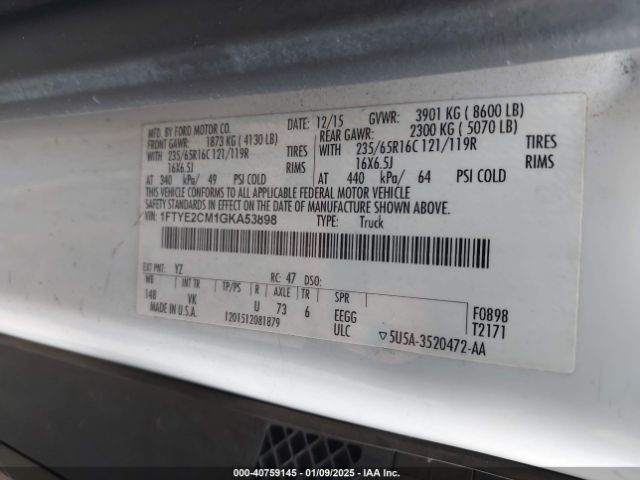 1FTYE2CM1GKA53898 Ford Transit-150