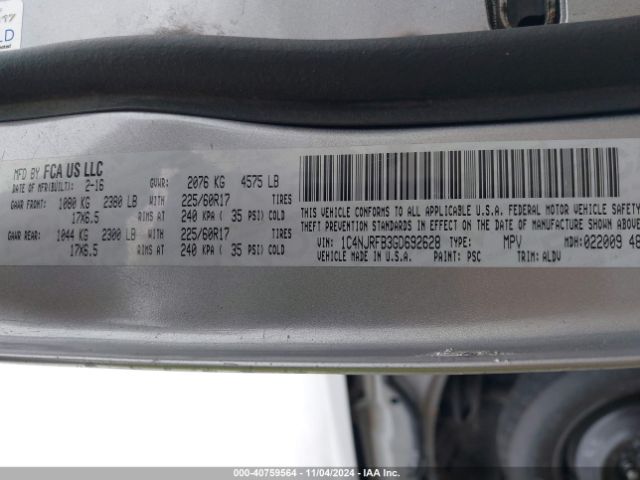 1C4NJRFB3GD692628 Jeep Patriot High Altitude Edition