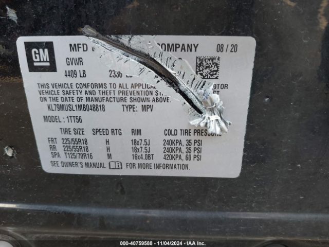 KL79MUSL1MB048818 Chevrolet Trailblazer Awd Rs