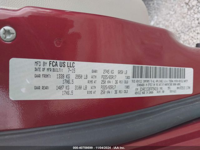 2C4RC1CG9FR754218 Chrysler Town & Country Touring-l