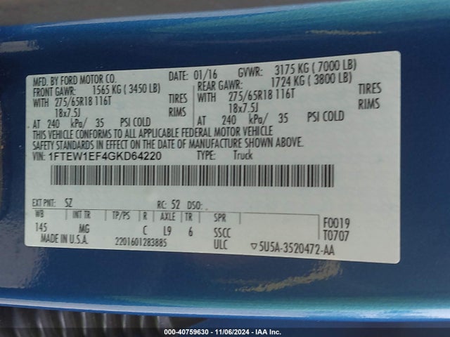Ford F-150 Xlt 2016 1FTEW1EF4GKD64220 Image 9