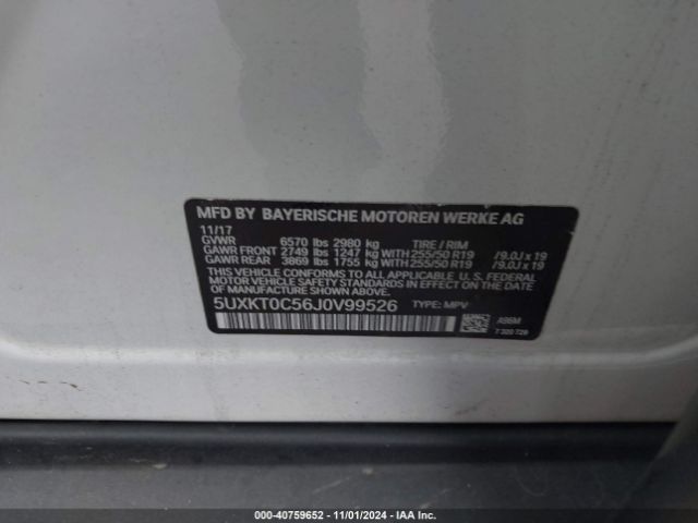 5UXKT0C56J0V99526 BMW X5 Edrive Xdrive40e Iperformance