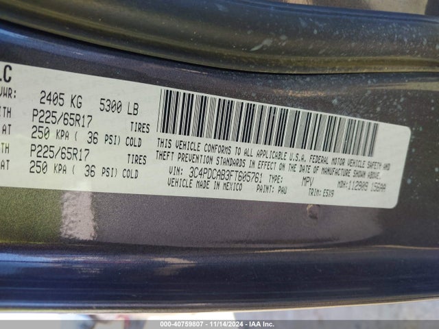 Dodge 2015 2015 3C4PDCAB3FT605761 Image 9