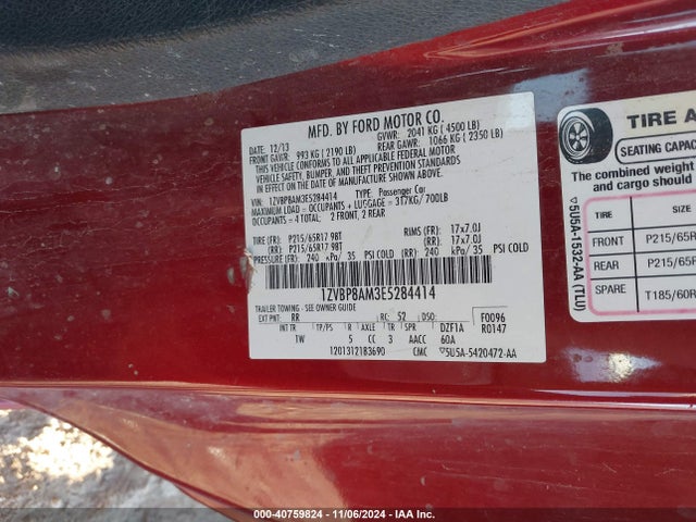 Ford Mustang V6 2014 1ZVBP8AM3E5284414 Image 9