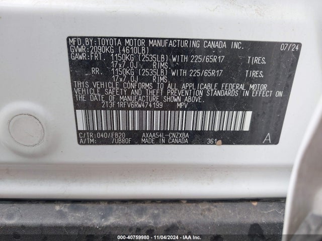 Toyota RAV4 LE 2024 2T3F1RFV6RW474199 Image 9