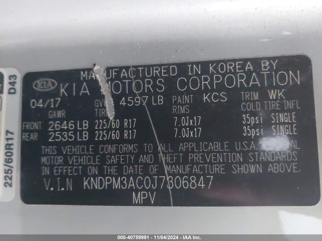 KIA Sportage Lx 2018 KNDPM3AC0J7306847 Image 9