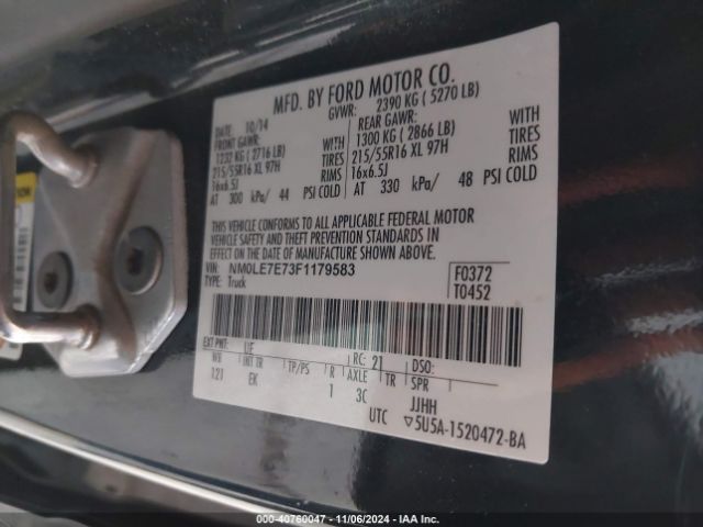 NM0LE7E73F1179583 Ford Transit Connect Xl