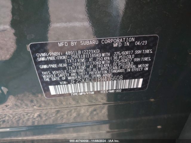 JF2SKACC1PH476608 Subaru Forester