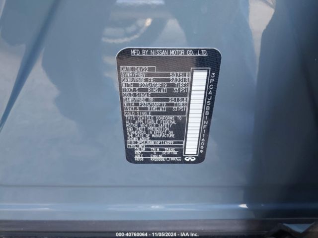 3PCAJ5BB1NF116099 Infiniti Qx50 Luxe Awd