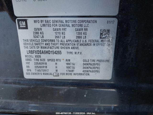 LRBFXDSA6HD154265 Buick Envision Essence