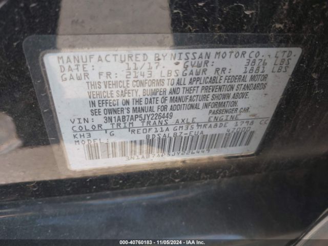3N1AB7AP5JY226449 Nissan SENTRA S
