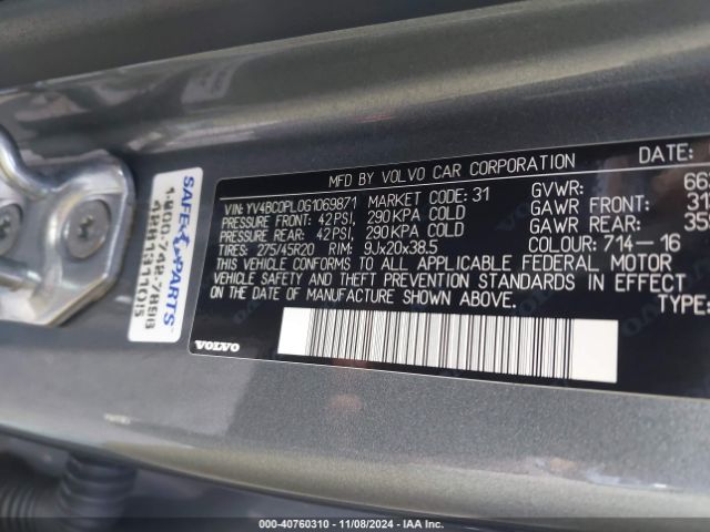 YV4BC0PL0G1069871 Volvo Xc90 Hybrid T8 Inscription