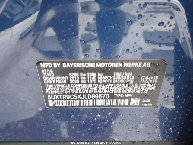 5UXTR9C5XJLD89570 BMW X3 Xdrive30i